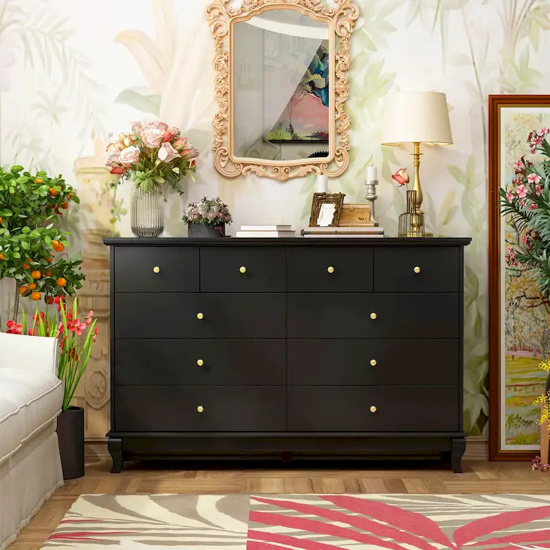 55.1W Cómoda Lacada Cômoda comprida para Quarto Gaveteiro
