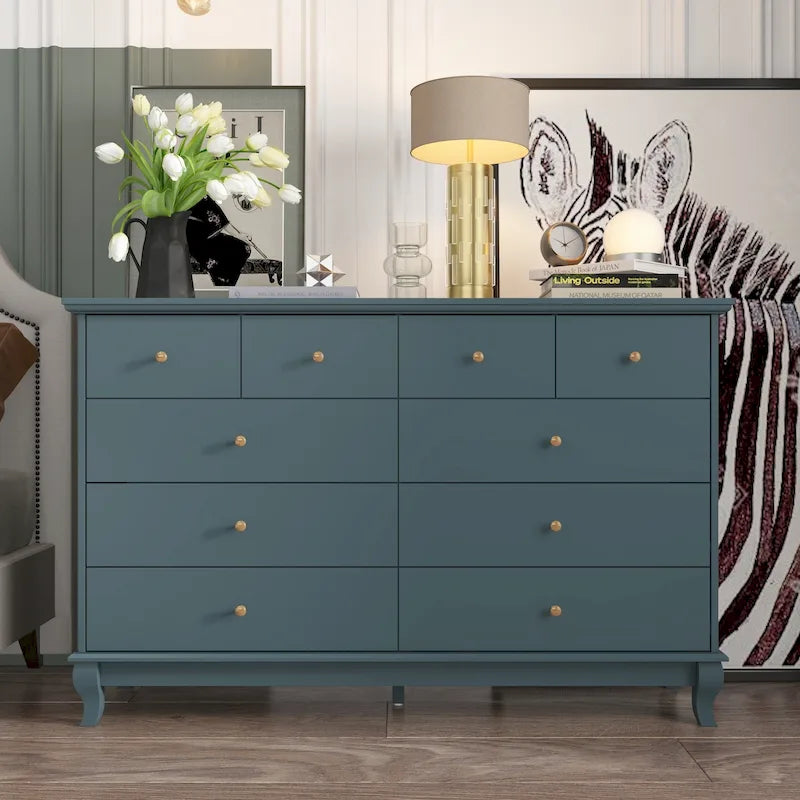 55.1W Cómoda Lacada Cômoda comprida para Quarto Gaveteiro