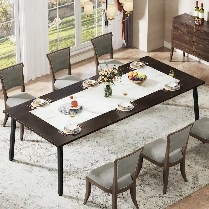 Mesa de Jantar Moderna de 79 Polegadas para 8-10 Pessoas