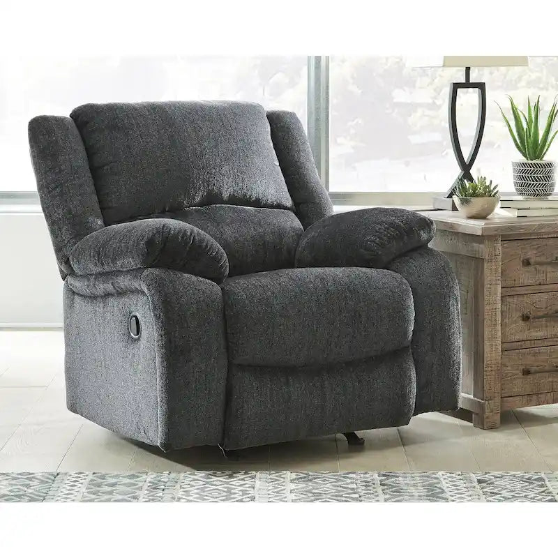 Draycoll Contemporary Rocker Recliner, Slate
