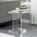 Mesa Lateral Acrílico Transparente Viga I Industrial Moderna