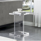 Mesa Lateral Acrílico Transparente Viga I Industrial Moderna