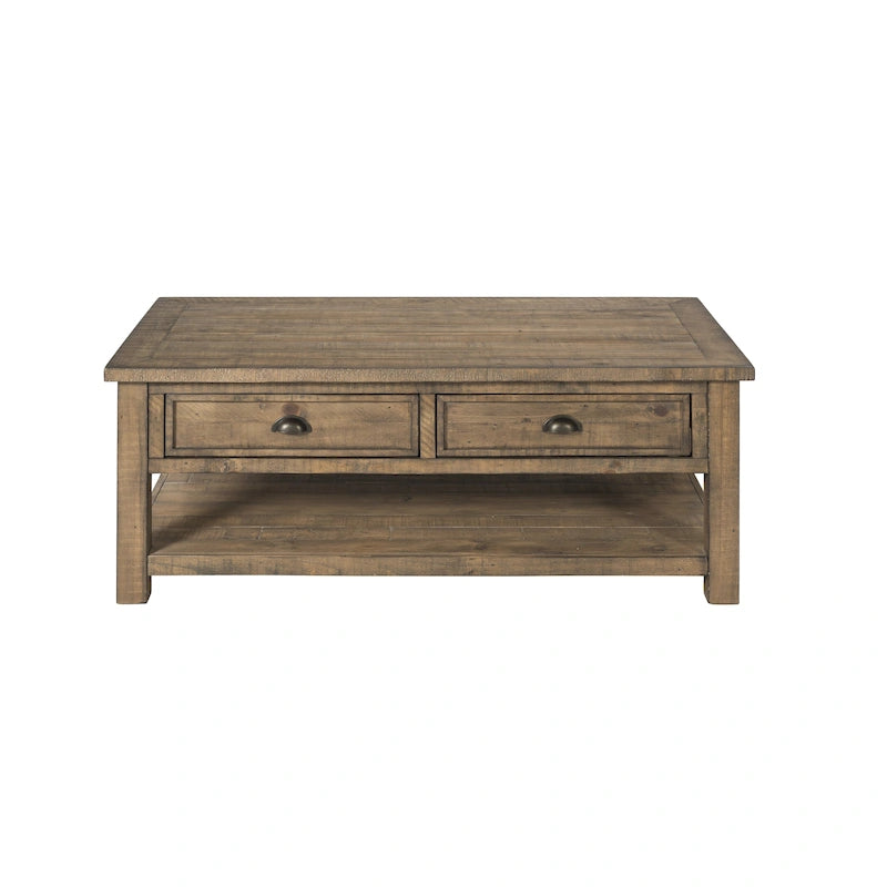 The Gray Barn Downington Solid Wood 2-Drawer Coffee Table