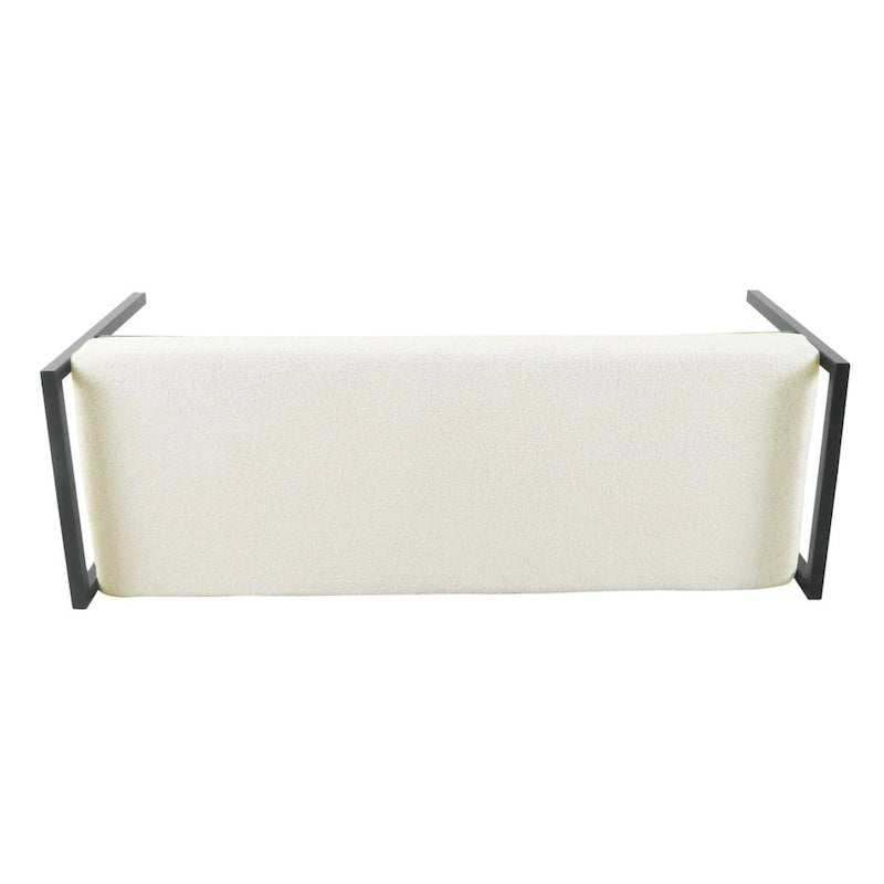Banco Moderno em Metal e Veludo para Entrada ou Quarto