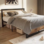 Estrutura de Cama Plataforma com Cabeceira, Não Precisa de Estrado de Molas