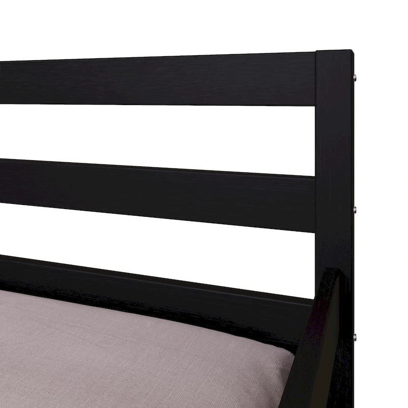Cama de Dia Rústica em Madeira com Colchão Suplementar Deslizante, Tamanho Twin