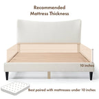 Cama de Plataforma Queen Ajustável de Boucle Branca Moderna