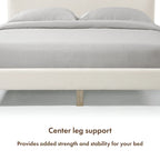 Cama de Plataforma Queen Ajustável de Boucle Branca Moderna
