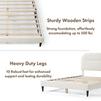 Cama de Plataforma Queen Ajustável de Boucle Branca Moderna