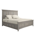 Cama Plataforma King Size em Painel de Madeira com Gavetas de Armazenamento