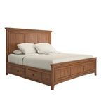 Cama Plataforma King Size em Painel de Madeira com Gavetas de Armazenamento