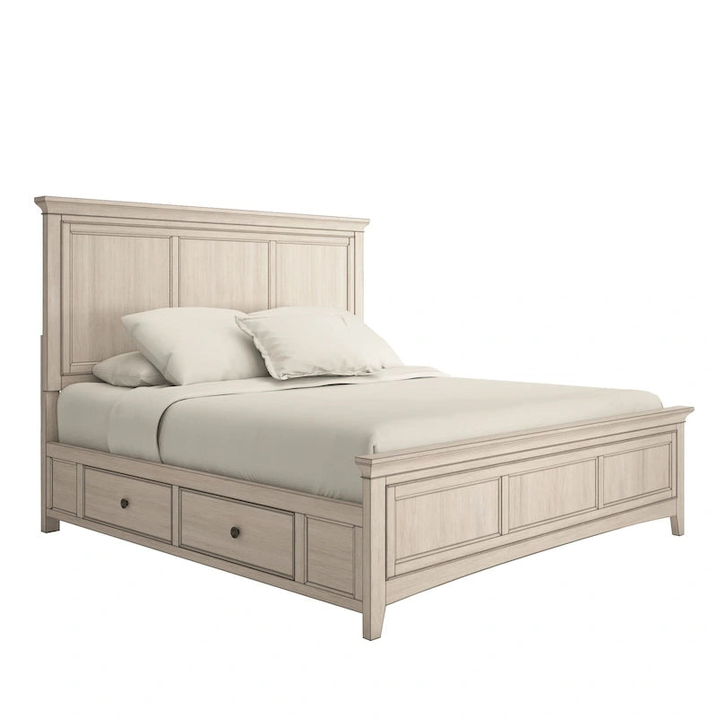Cama Plataforma King Size em Painel de Madeira com Gavetas de Armazenamento