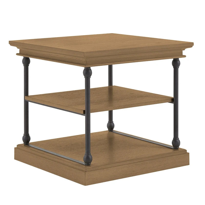Mesa Lateral de Apoio Cornice com Armazenamento Estilo Industrial