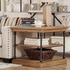 Mesa Lateral de Apoio Cornice com Armazenamento Estilo Industrial